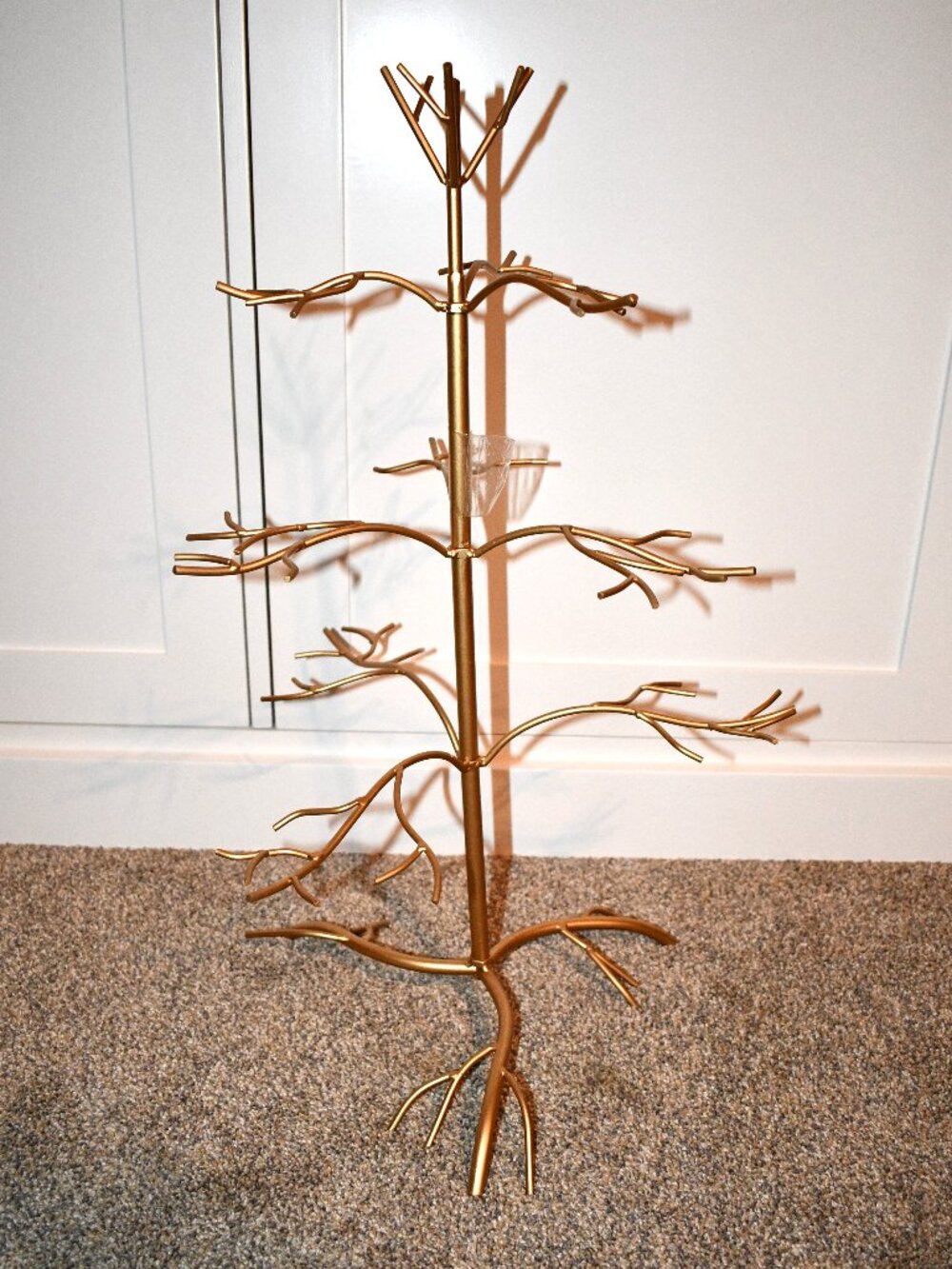 Gold Metal Christmas Ornament Display Tree Stand 24.5" Branches Holiday Decor De